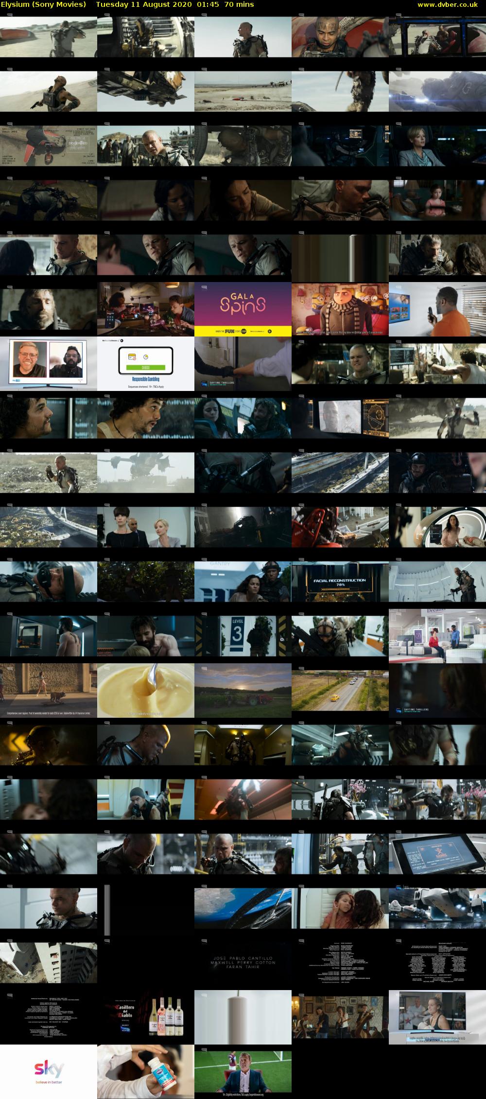 Elysium (Sony Movies) Tuesday 11 August 2020 01:45 - 02:55