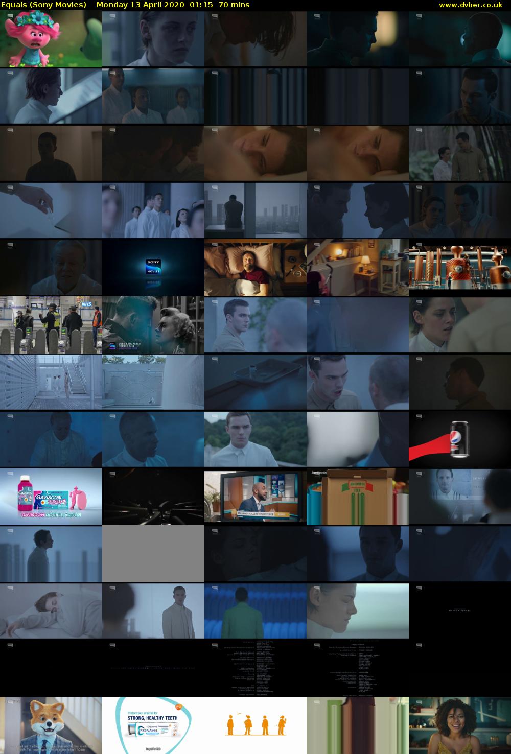 Equals (Sony Movies) Monday 13 April 2020 01:15 - 02:25