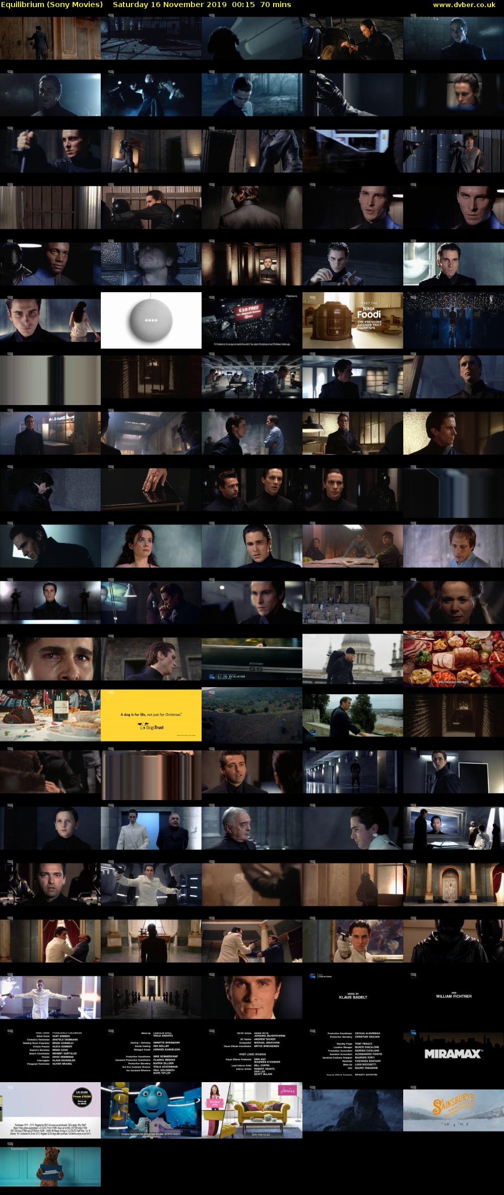 Equilibrium (Sony Movies) Saturday 16 November 2019 00:15 - 01:25