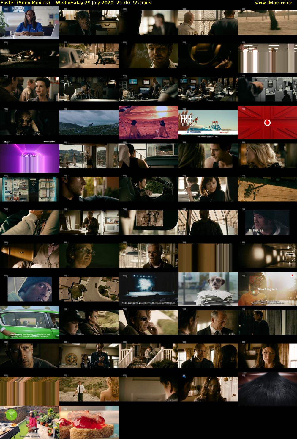 Faster (Sony Movies) Wednesday 29 July 2020 21:00 - 21:55