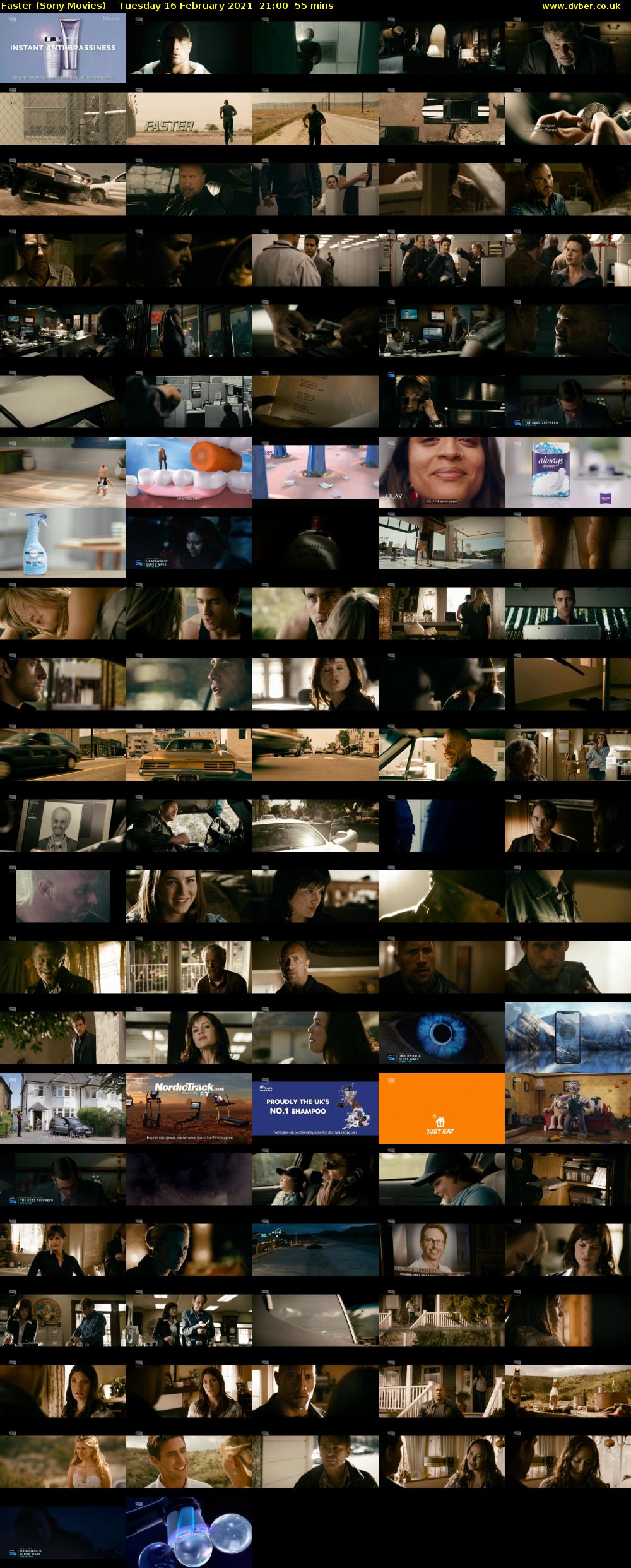 Faster (Sony Movies) Tuesday 16 February 2021 21:00 - 21:55