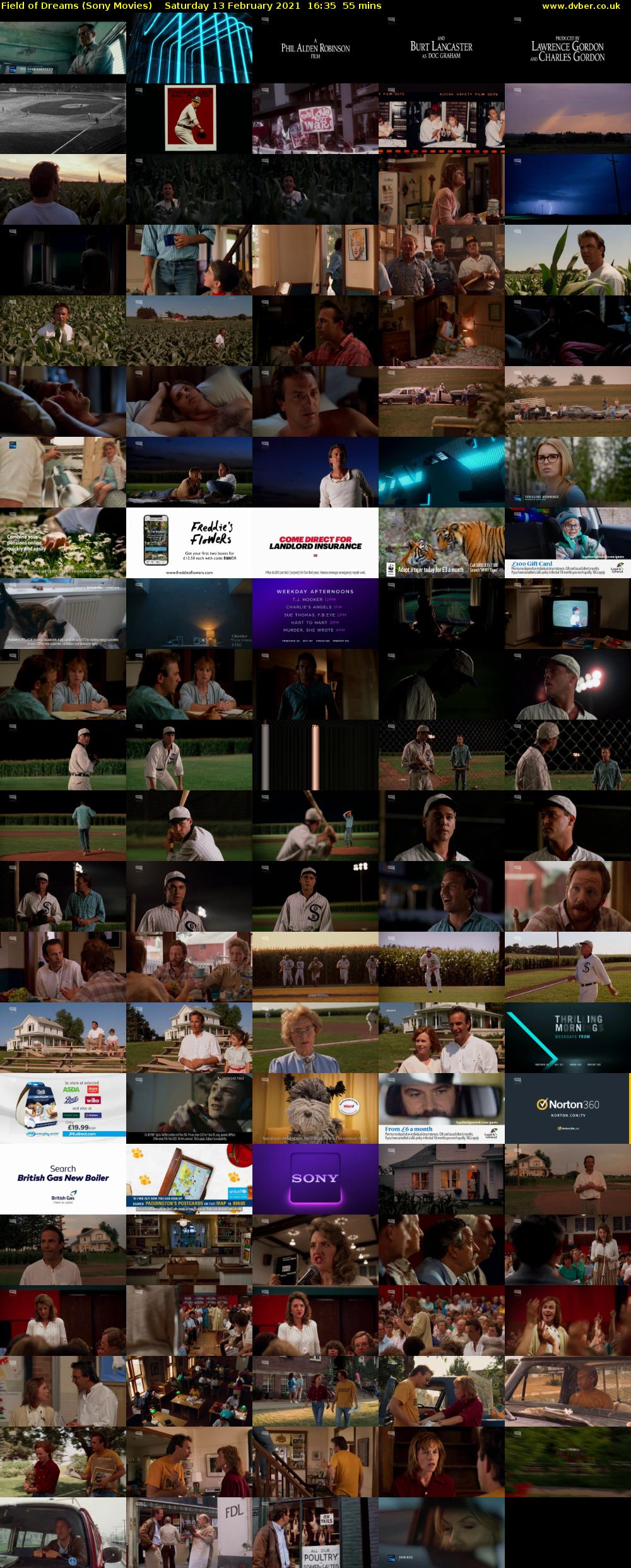 Field of Dreams (Sony Movies) Saturday 13 February 2021 16:35 - 17:30
