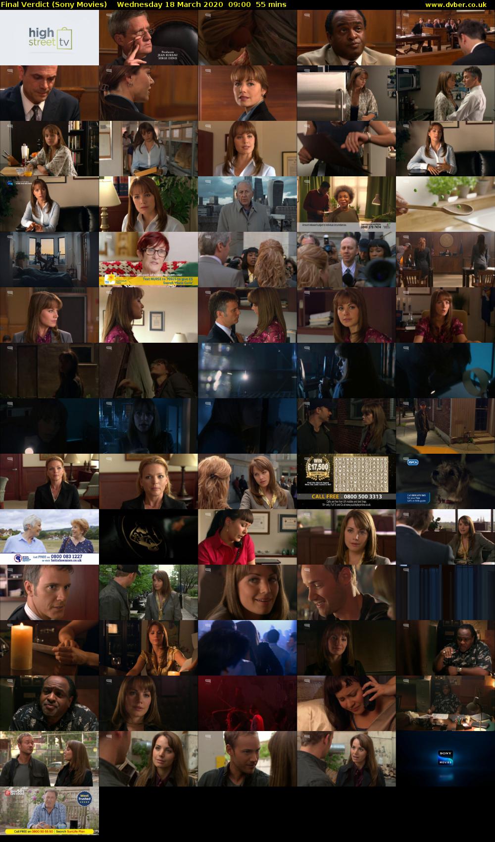 Final Verdict (Sony Movies) Wednesday 18 March 2020 09:00 - 09:55