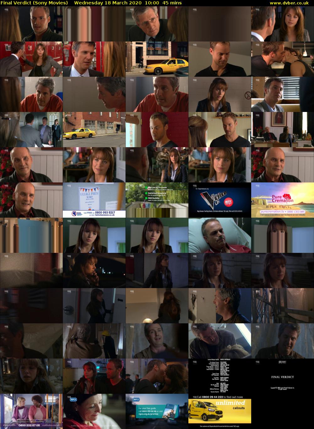 Final Verdict (Sony Movies) Wednesday 18 March 2020 10:00 - 10:45