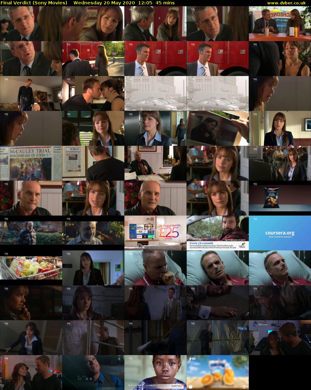 Final Verdict (Sony Movies) Wednesday 20 May 2020 12:05 - 12:50