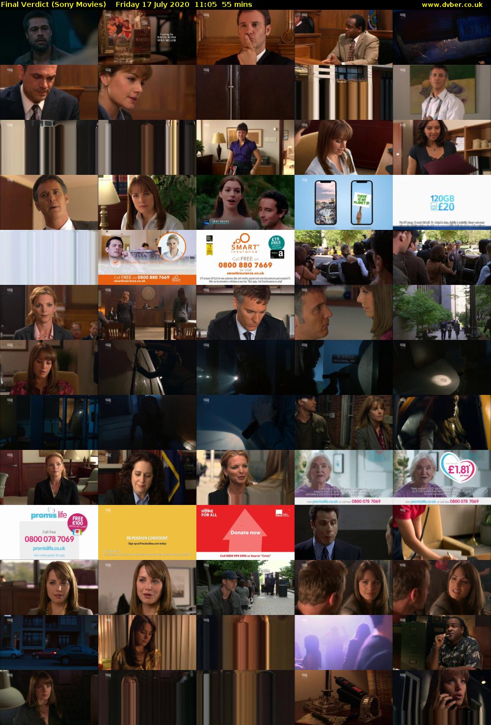 Final Verdict (Sony Movies) Friday 17 July 2020 11:05 - 12:00