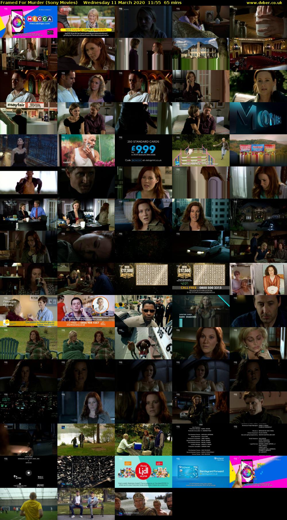 Framed For Murder (Sony Movies) Wednesday 11 March 2020 11:55 - 13:00