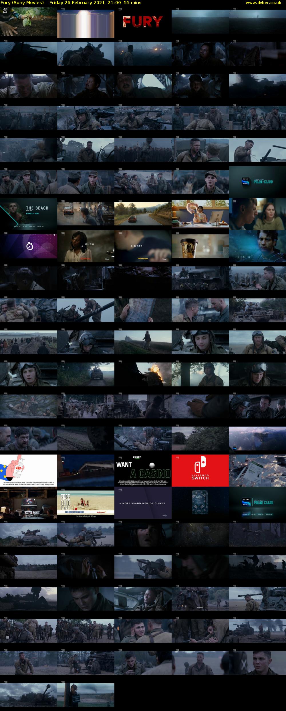Fury (Sony Movies) Friday 26 February 2021 21:00 - 21:55