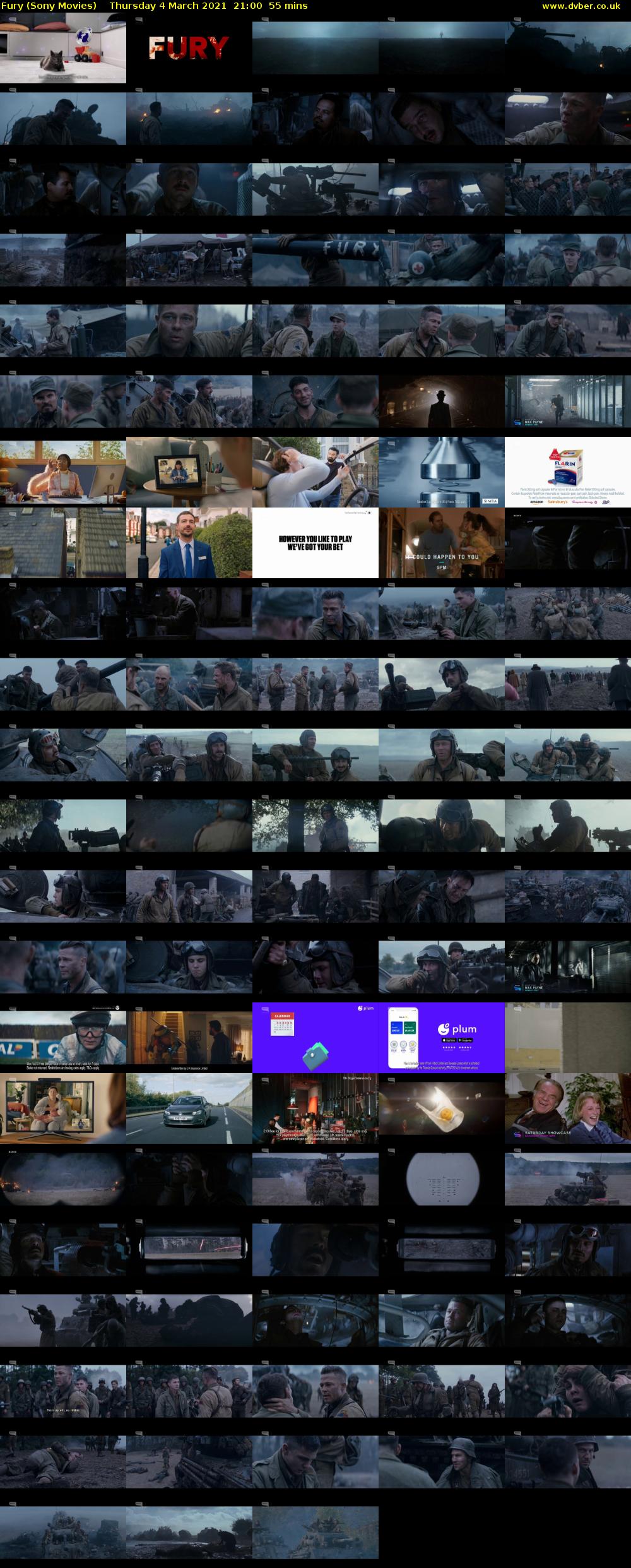 Fury (Sony Movies) Thursday 4 March 2021 21:00 - 21:55