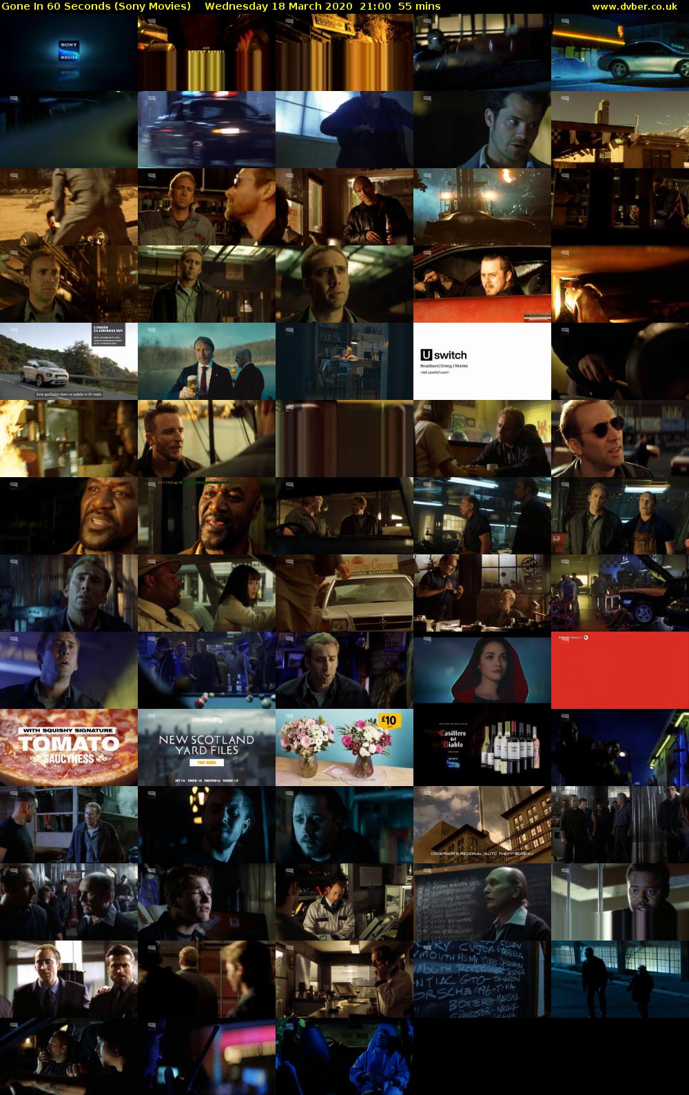 Gone In 60 Seconds (Sony Movies) Wednesday 18 March 2020 21:00 - 21:55