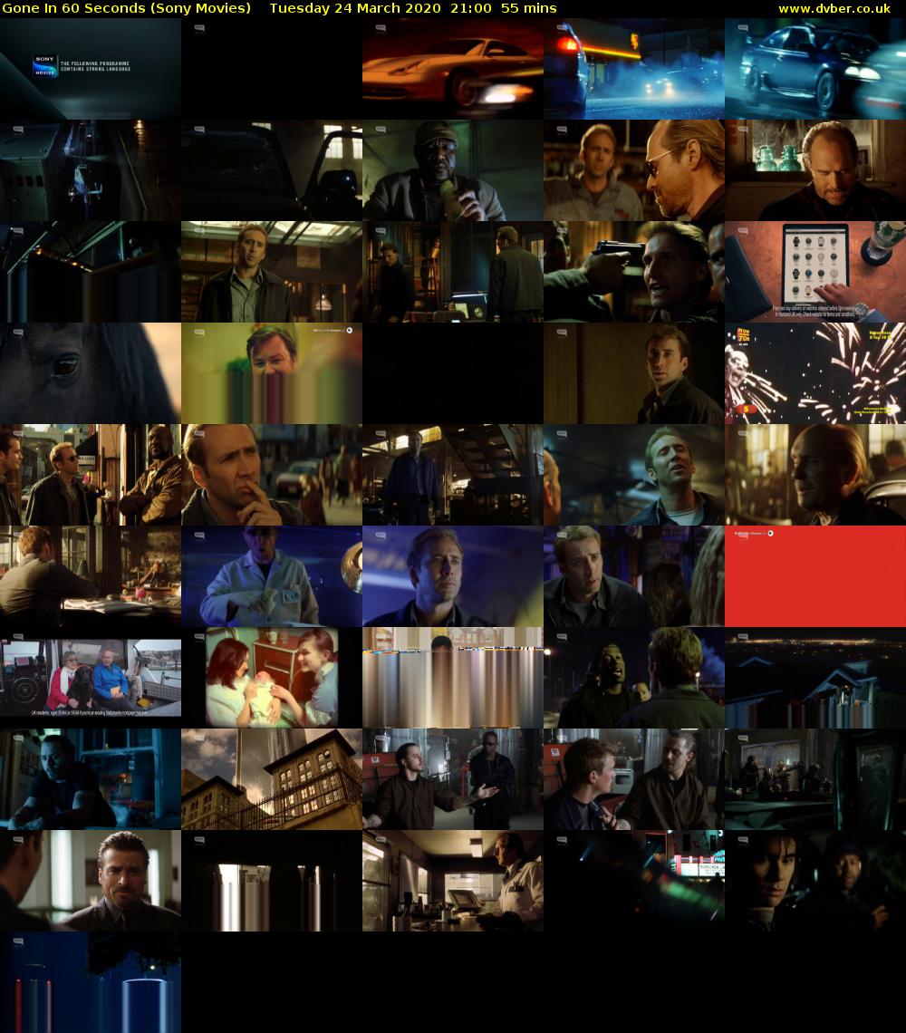 Gone In 60 Seconds (Sony Movies) Tuesday 24 March 2020 21:00 - 21:55