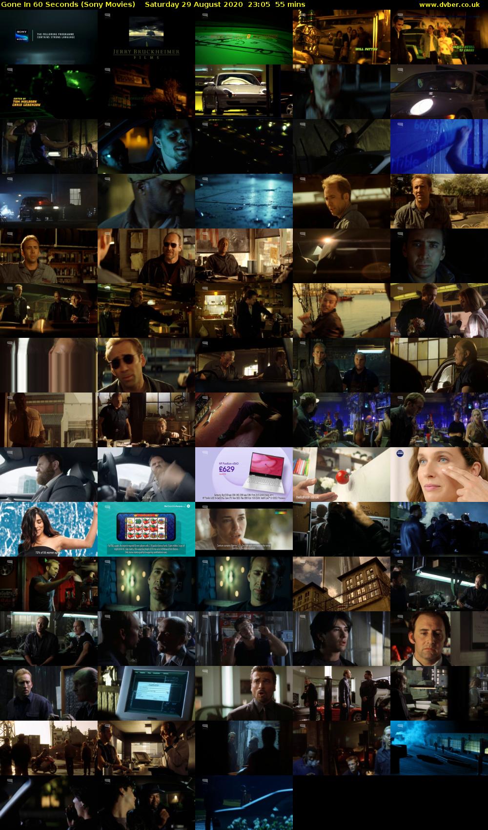 Gone In 60 Seconds (Sony Movies) Saturday 29 August 2020 23:05 - 00:00