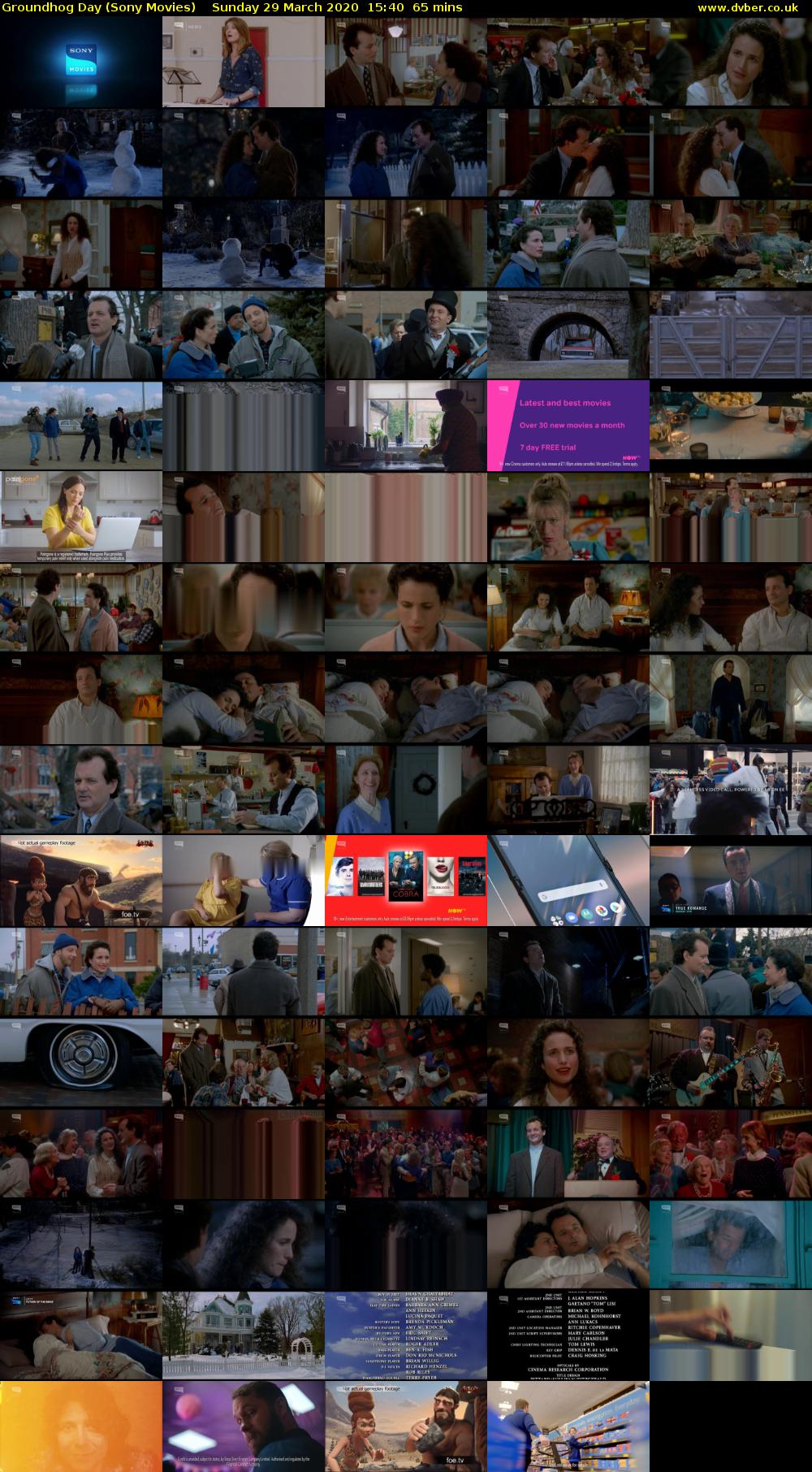 Groundhog Day (Sony Movies) Sunday 29 March 2020 15:40 - 16:45
