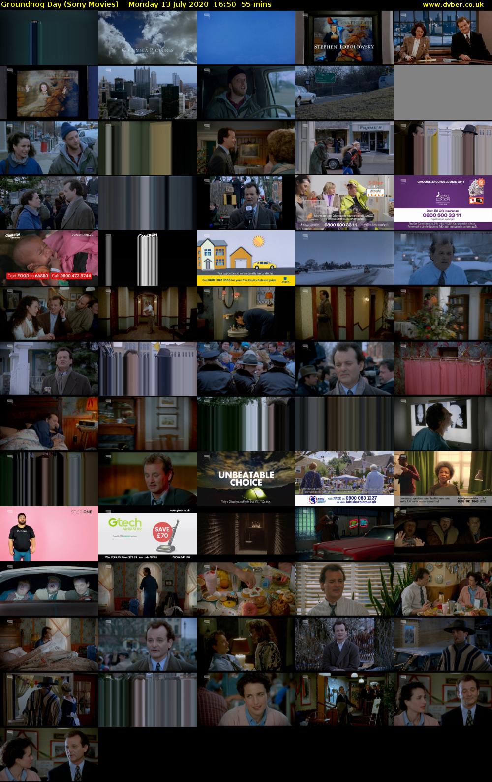 Groundhog Day (Sony Movies) Monday 13 July 2020 16:50 - 17:45