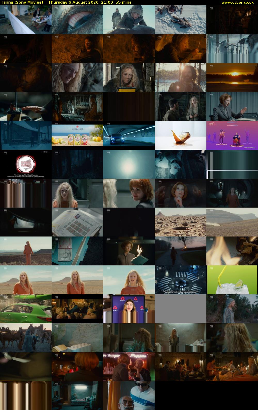 Hanna (Sony Movies) Thursday 6 August 2020 21:00 - 21:55