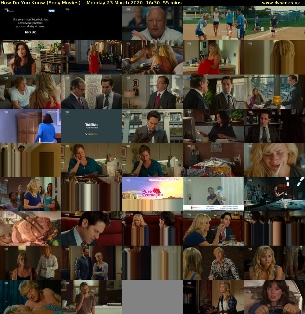 How Do You Know (Sony Movies) Monday 23 March 2020 16:30 - 17:25