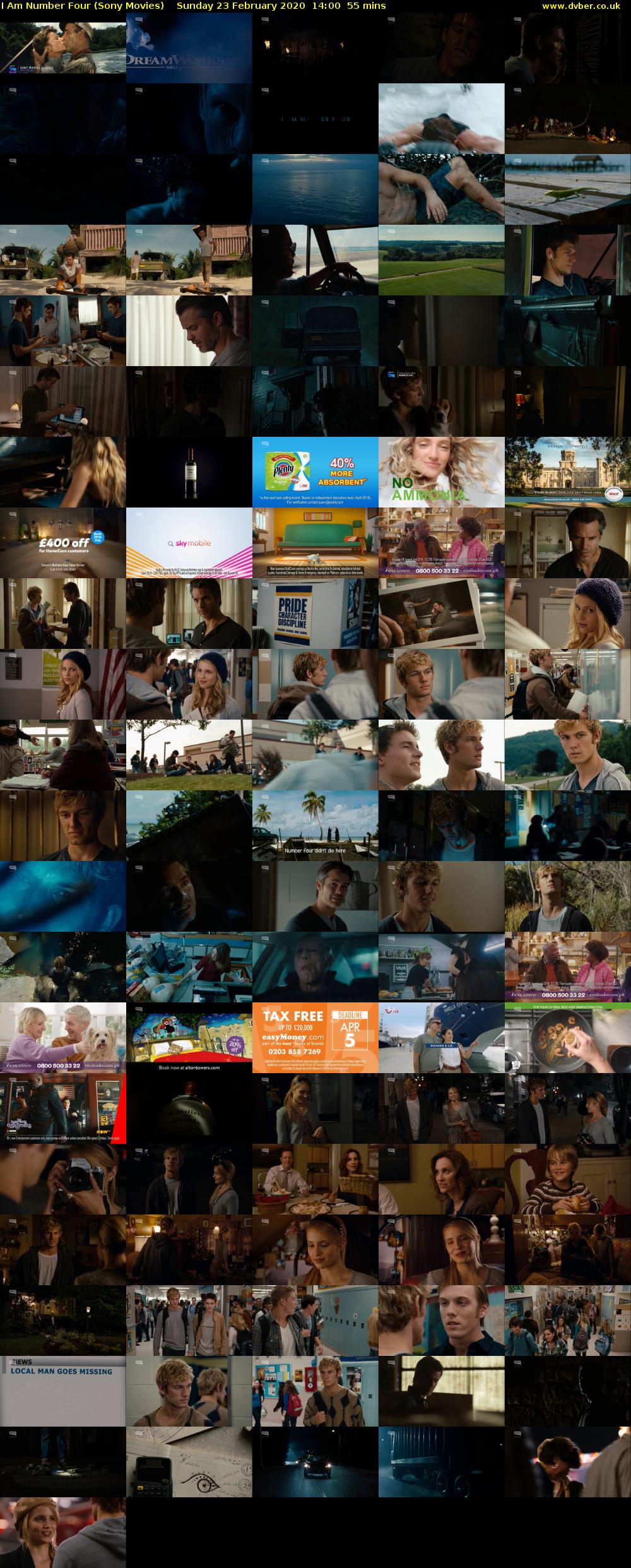 I Am Number Four (Sony Movies) Sunday 23 February 2020 14:00 - 14:55