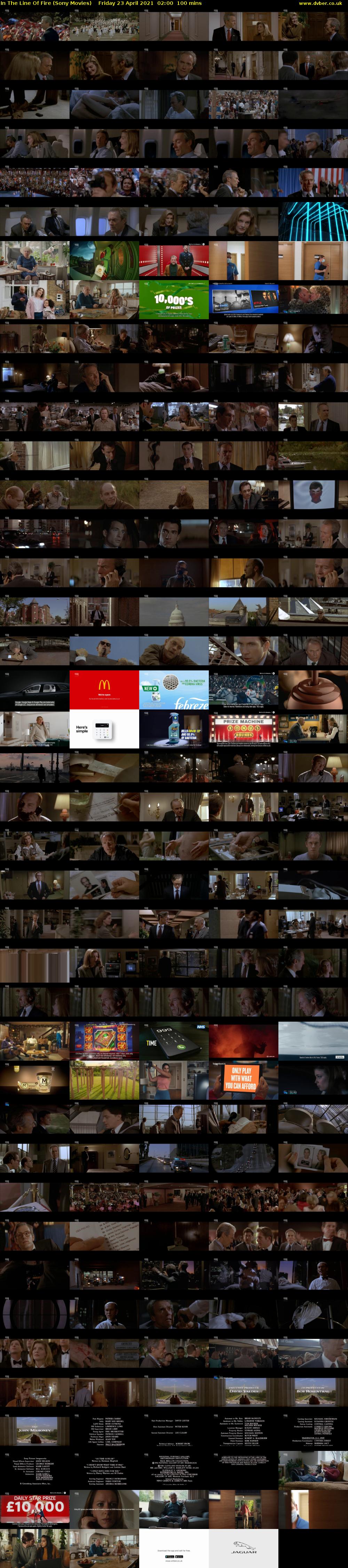 In The Line Of Fire (Sony Movies) Friday 23 April 2021 02:00 - 03:40
