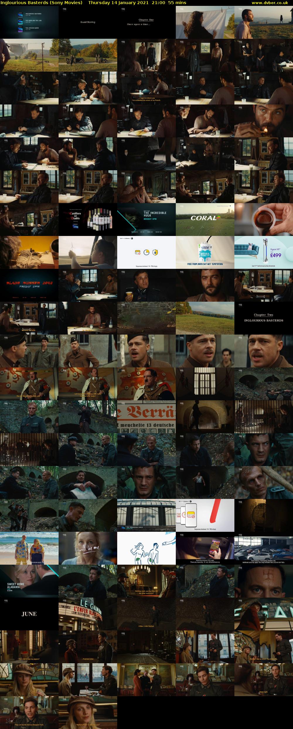 Inglourious Basterds (Sony Movies) Thursday 14 January 2021 21:00 - 21:55