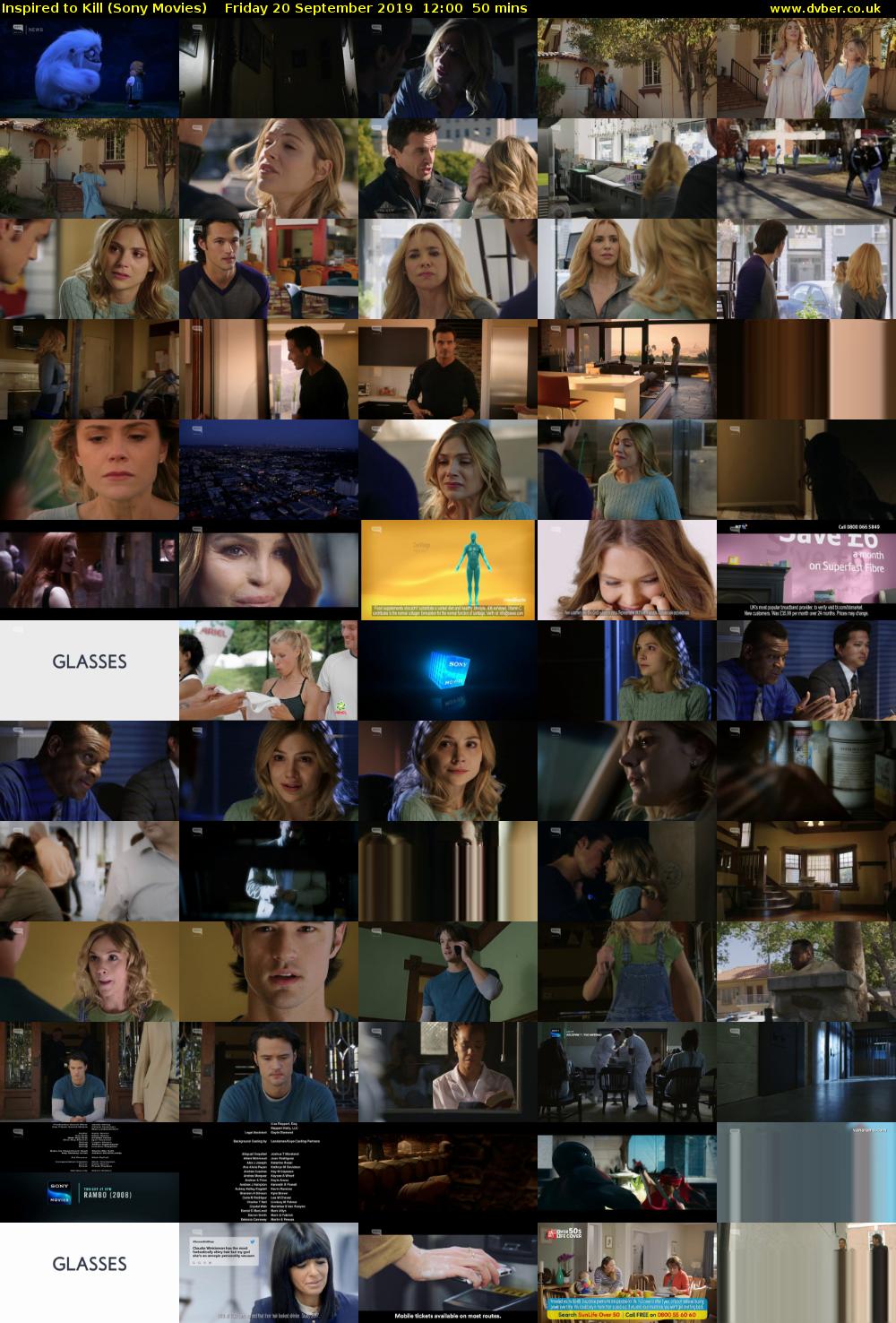 Inspired to Kill (Sony Movies) Friday 20 September 2019 12:00 - 12:50