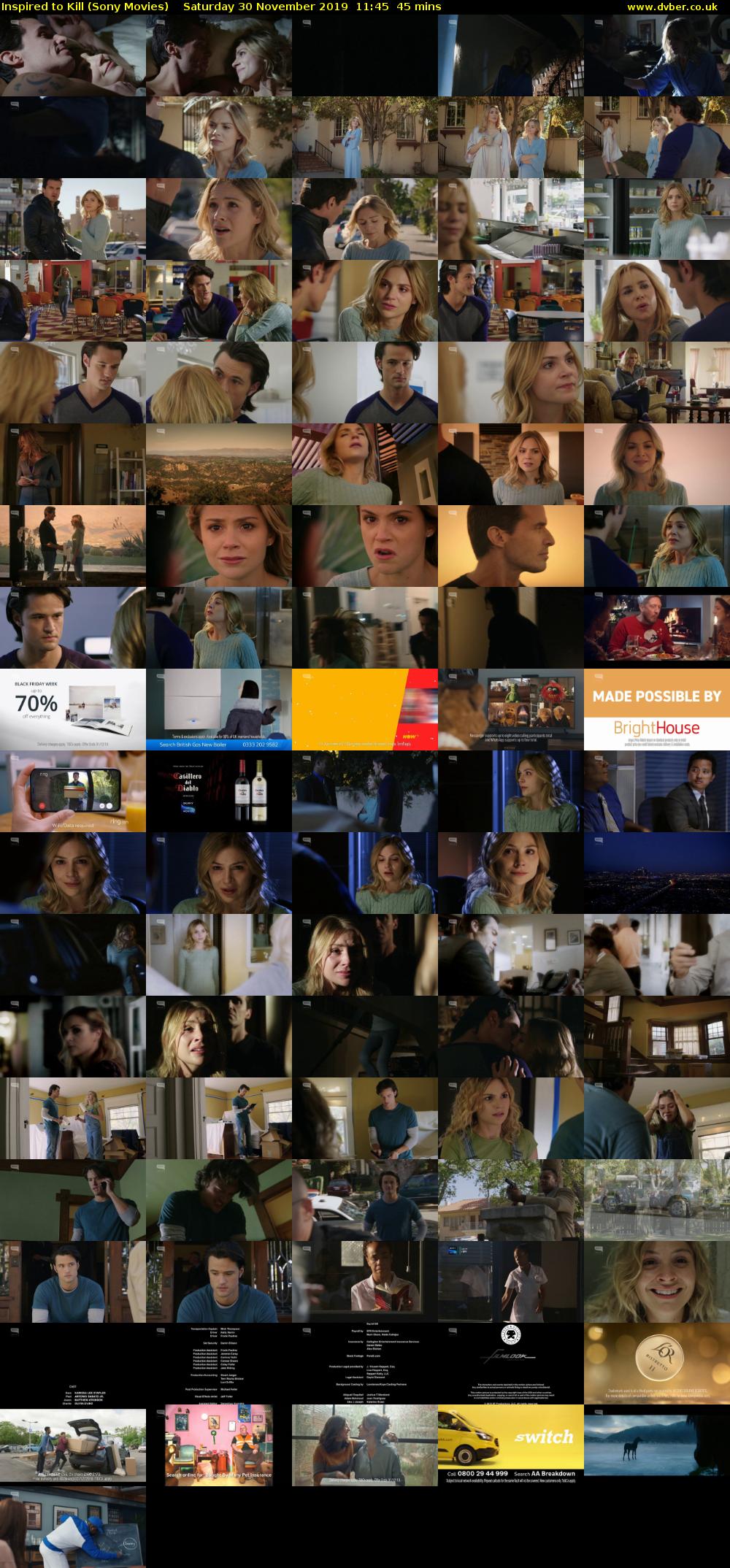 Inspired to Kill (Sony Movies) Saturday 30 November 2019 11:45 - 12:30
