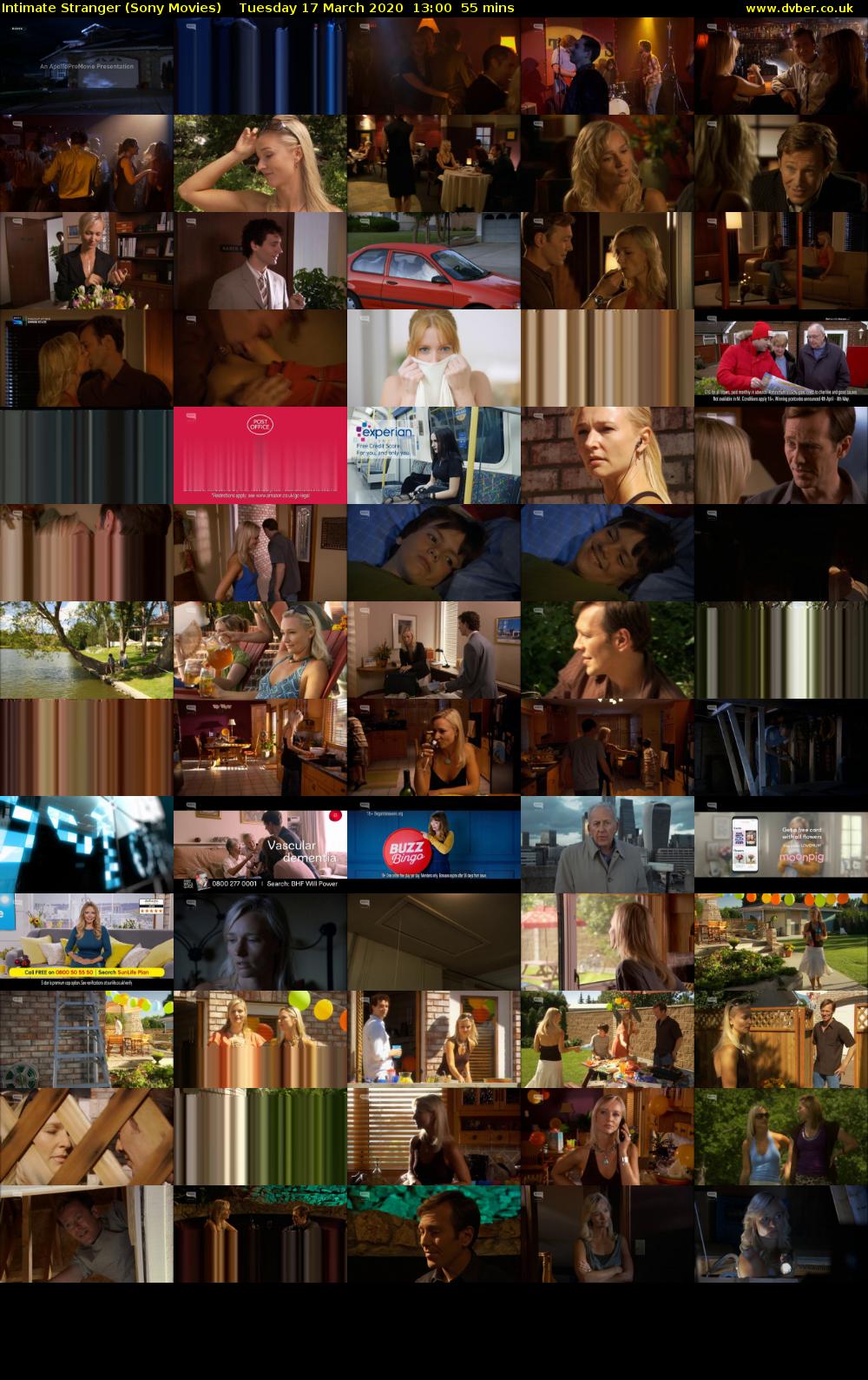 Intimate Stranger (Sony Movies) Tuesday 17 March 2020 13:00 - 13:55