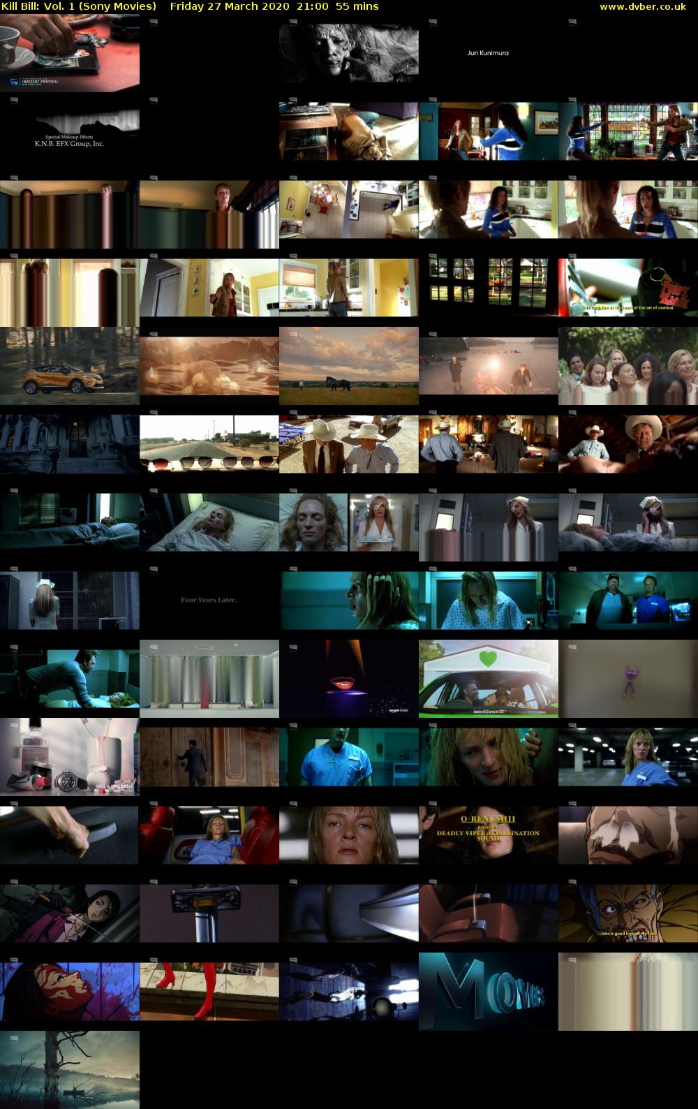 Kill Bill: Vol. 1 (Sony Movies) Friday 27 March 2020 21:00 - 21:55