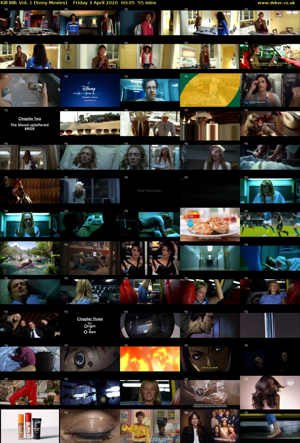 Kill Bill: Vol. 1 (Sony Movies) Friday 3 April 2020 00:05 - 01:00