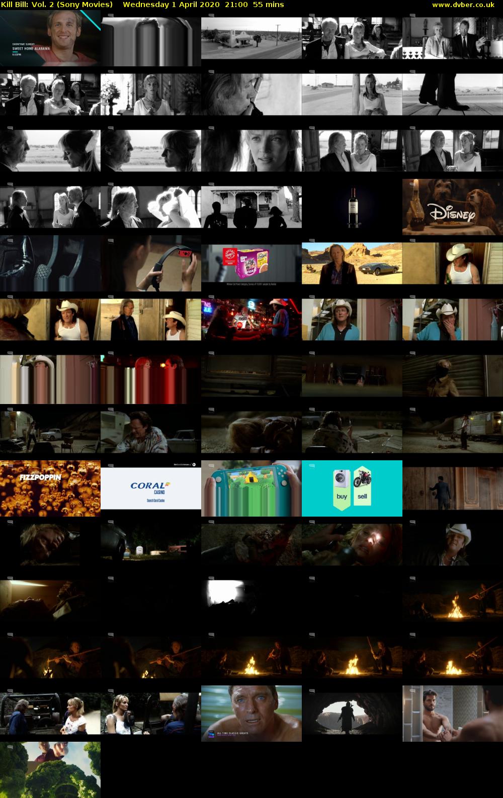 Kill Bill: Vol. 2 (Sony Movies) Wednesday 1 April 2020 21:00 - 21:55