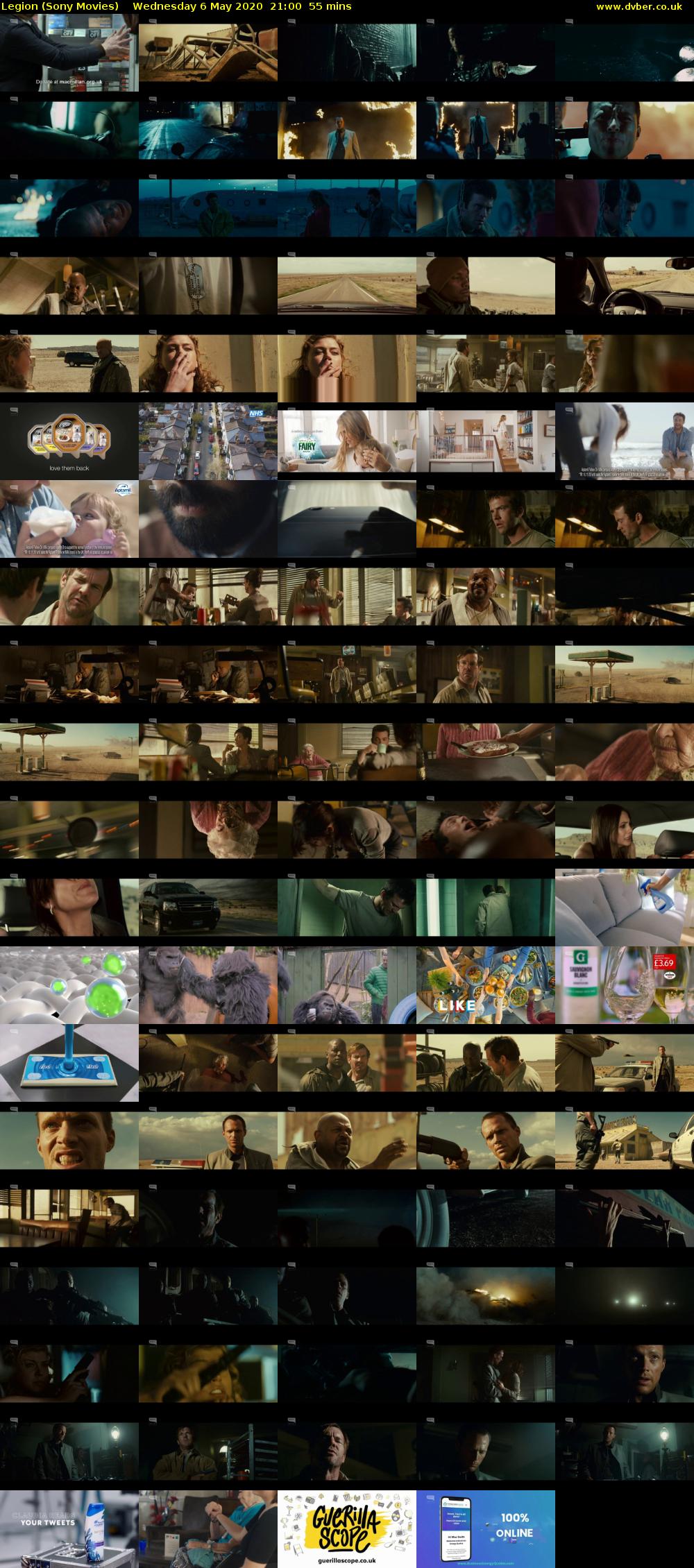 Legion (Sony Movies) Wednesday 6 May 2020 21:00 - 21:55