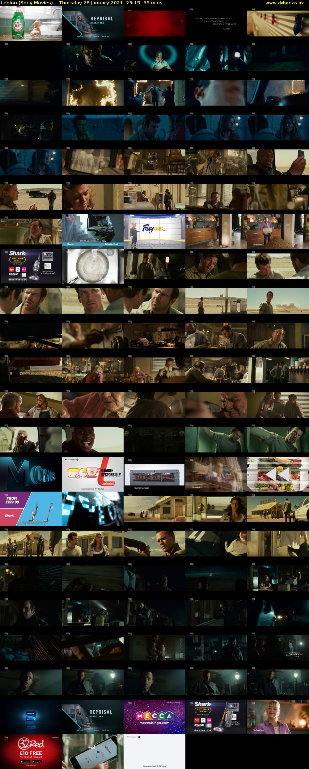 Legion (Sony Movies) Thursday 28 January 2021 23:15 - 00:10