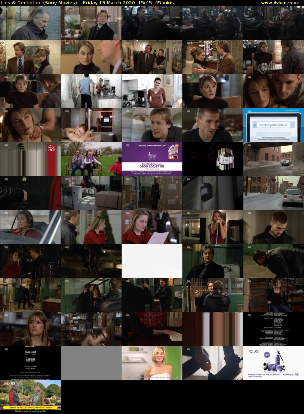 Lies & Deception (Sony Movies) Friday 13 March 2020 15:45 - 16:30