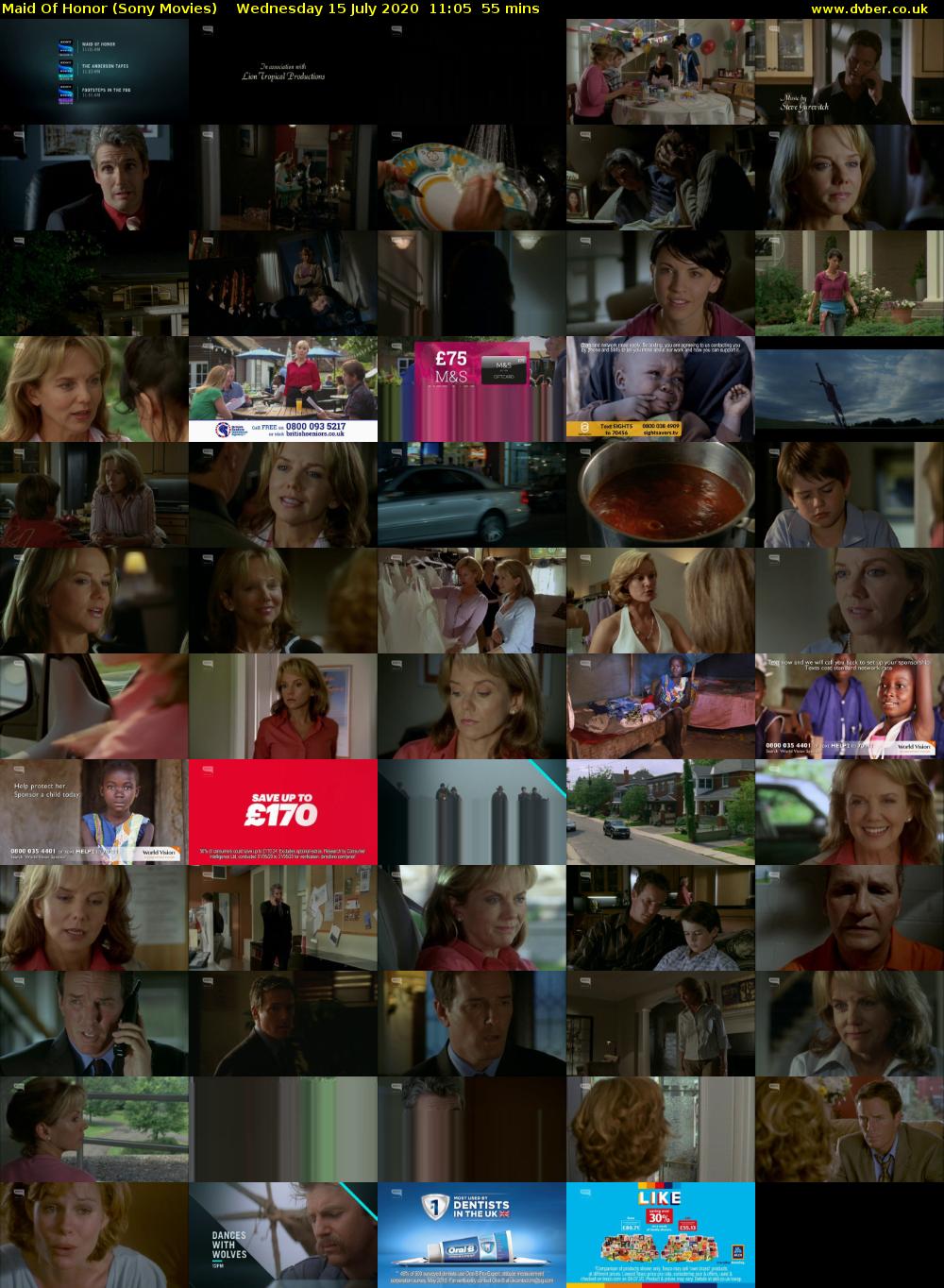 Maid Of Honor (Sony Movies) Wednesday 15 July 2020 11:05 - 12:00