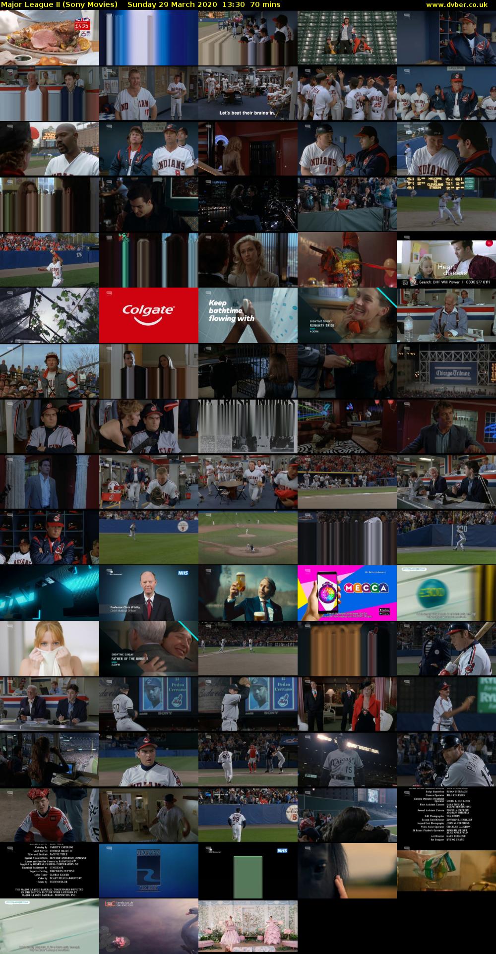 Major League II (Sony Movies) Sunday 29 March 2020 13:30 - 14:40