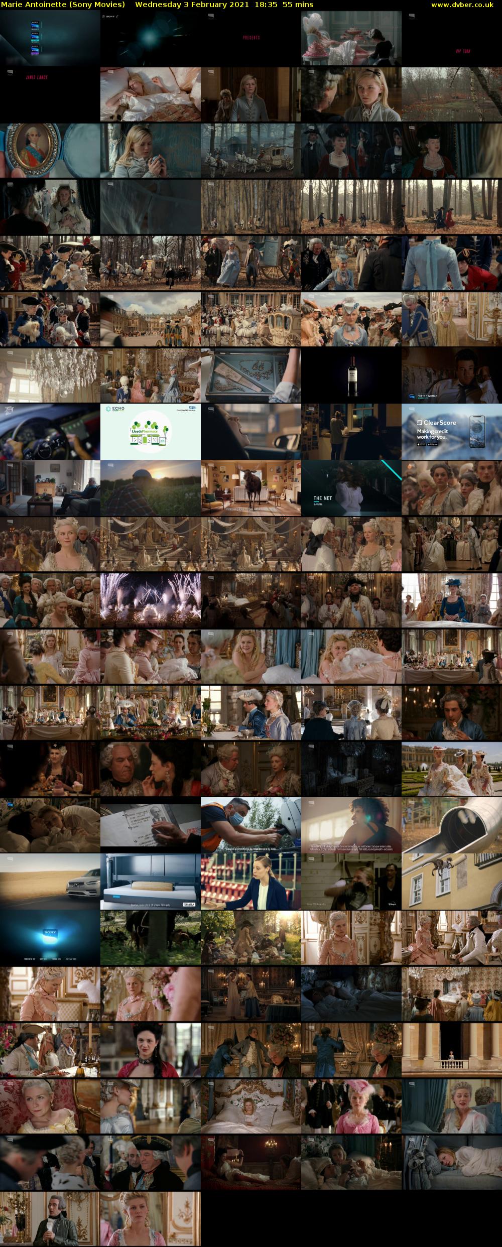Marie Antoinette (Sony Movies) Wednesday 3 February 2021 18:35 - 19:30