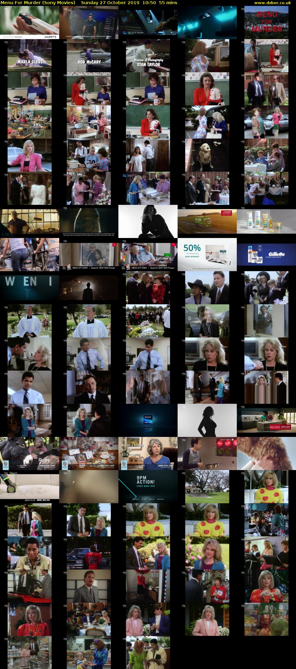 Menu For Murder (Sony Movies) Sunday 27 October 2019 10:50 - 11:45