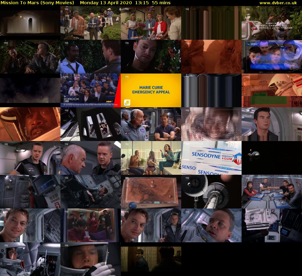 Mission To Mars (Sony Movies) Monday 13 April 2020 13:15 - 14:10