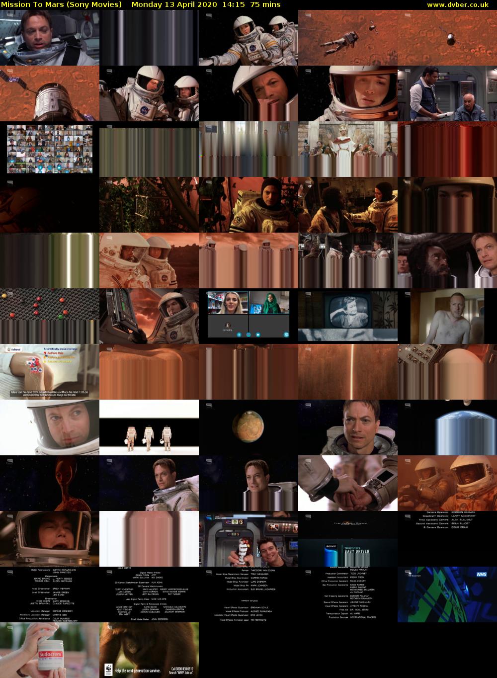 Mission To Mars (Sony Movies) Monday 13 April 2020 14:15 - 15:30