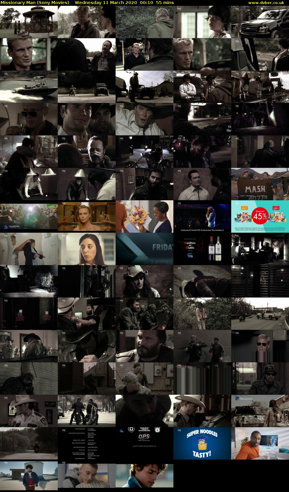 Missionary Man (Sony Movies) Wednesday 11 March 2020 00:10 - 01:05