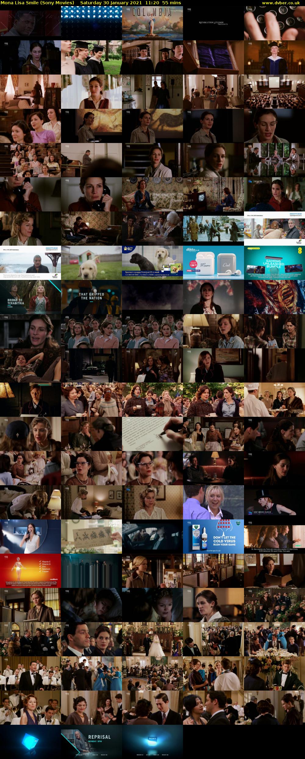 Mona Lisa Smile (Sony Movies) Saturday 30 January 2021 11:20 - 12:15