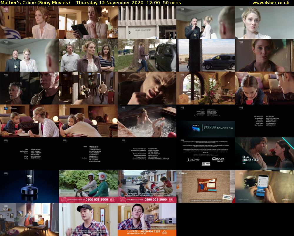 Mother's Crime (Sony Movies) Thursday 12 November 2020 12:00 - 12:50