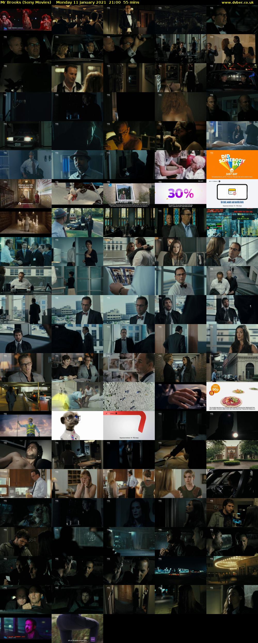 Mr Brooks (Sony Movies) Monday 11 January 2021 21:00 - 21:55