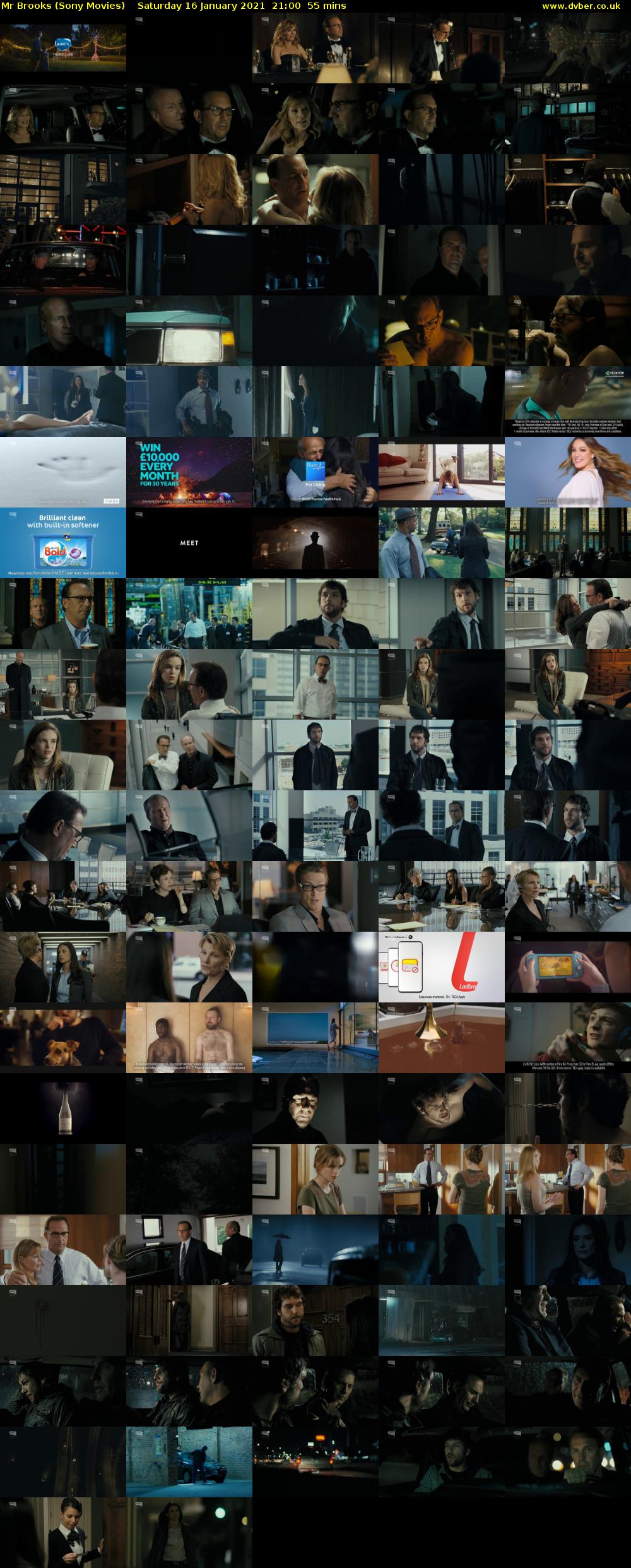 Mr Brooks (Sony Movies) Saturday 16 January 2021 21:00 - 21:55