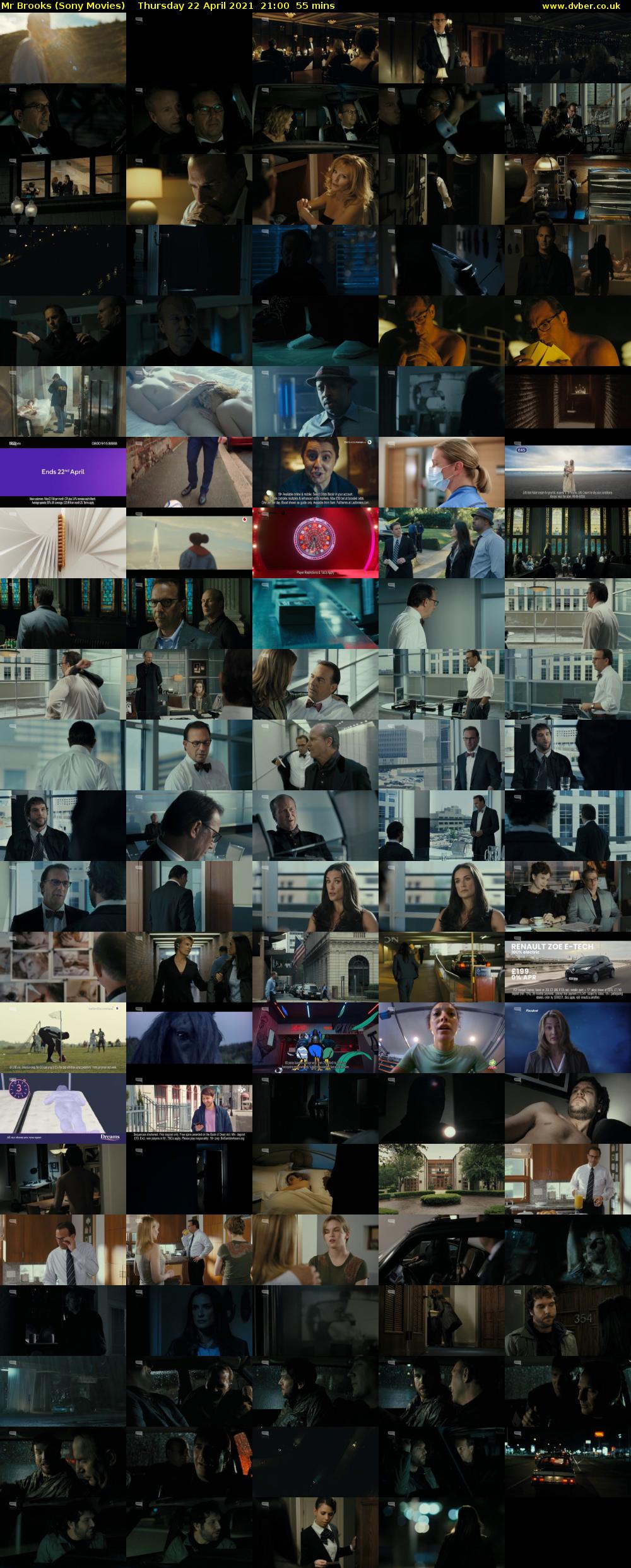 Mr Brooks (Sony Movies) Thursday 22 April 2021 21:00 - 21:55