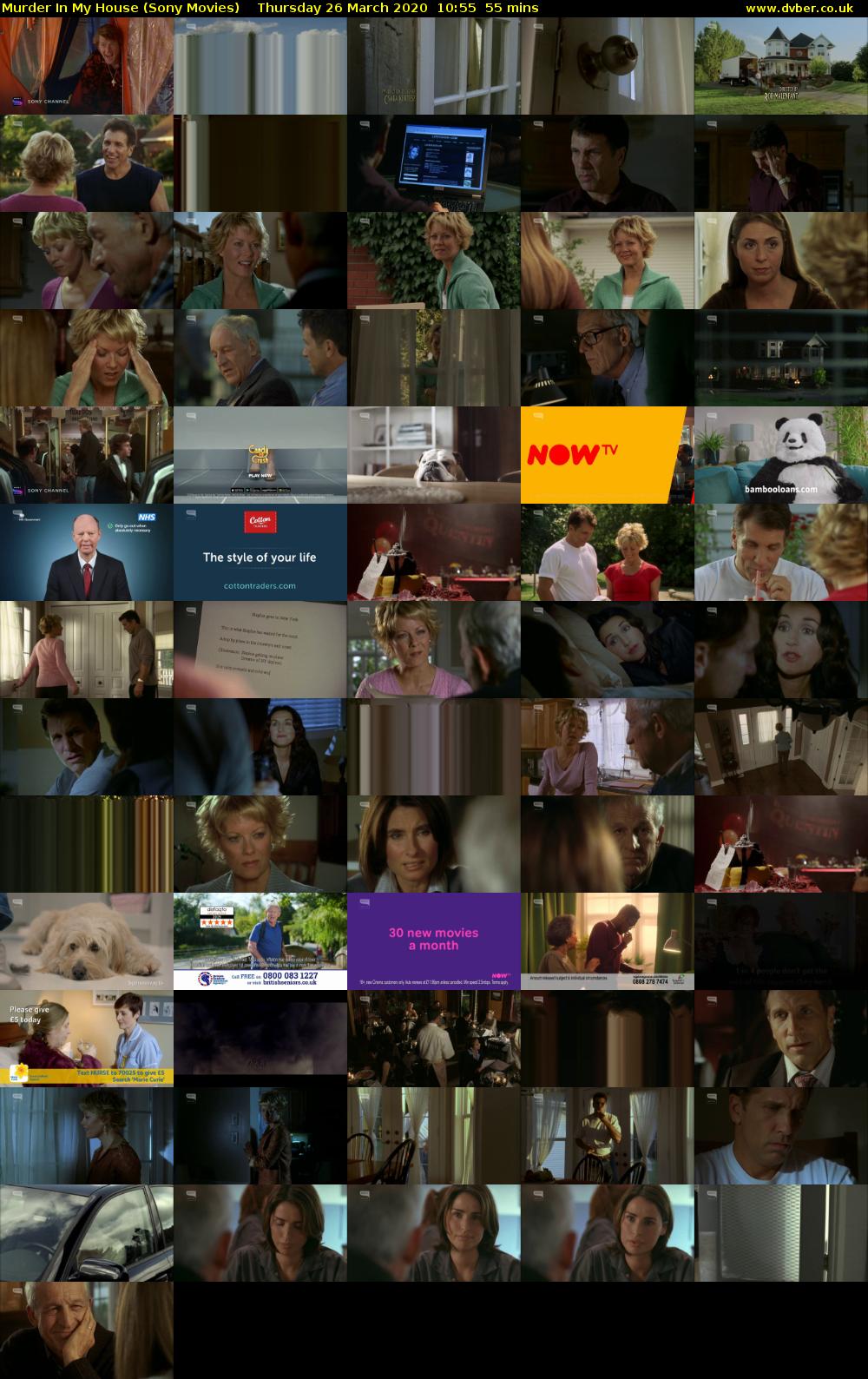 Murder In My House (Sony Movies) Thursday 26 March 2020 10:55 - 11:50