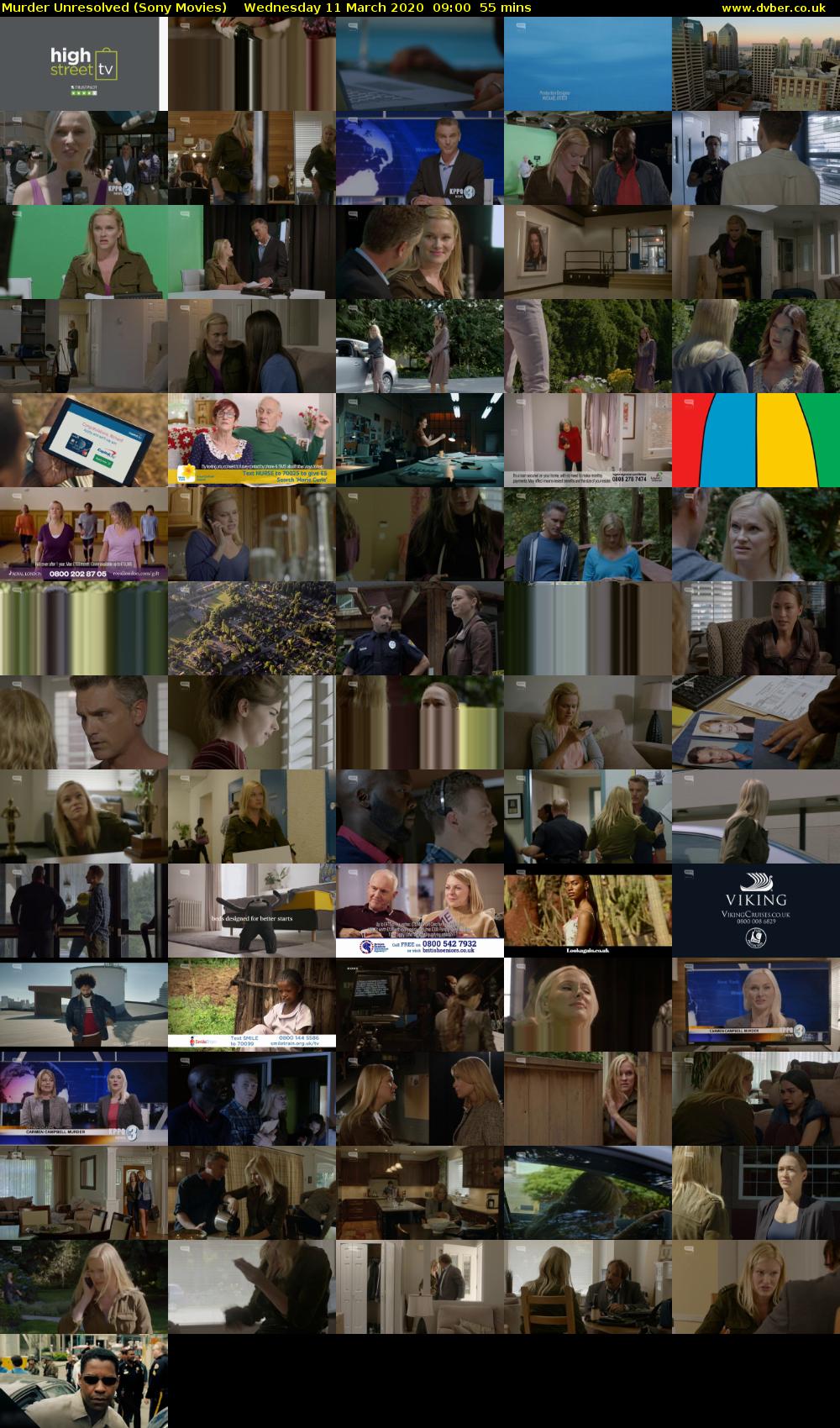 Murder Unresolved (Sony Movies) Wednesday 11 March 2020 09:00 - 09:55