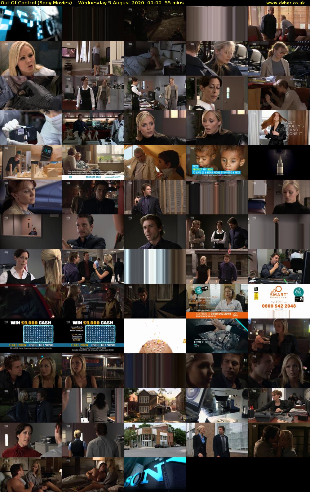Out Of Control (Sony Movies) Wednesday 5 August 2020 09:00 - 09:55
