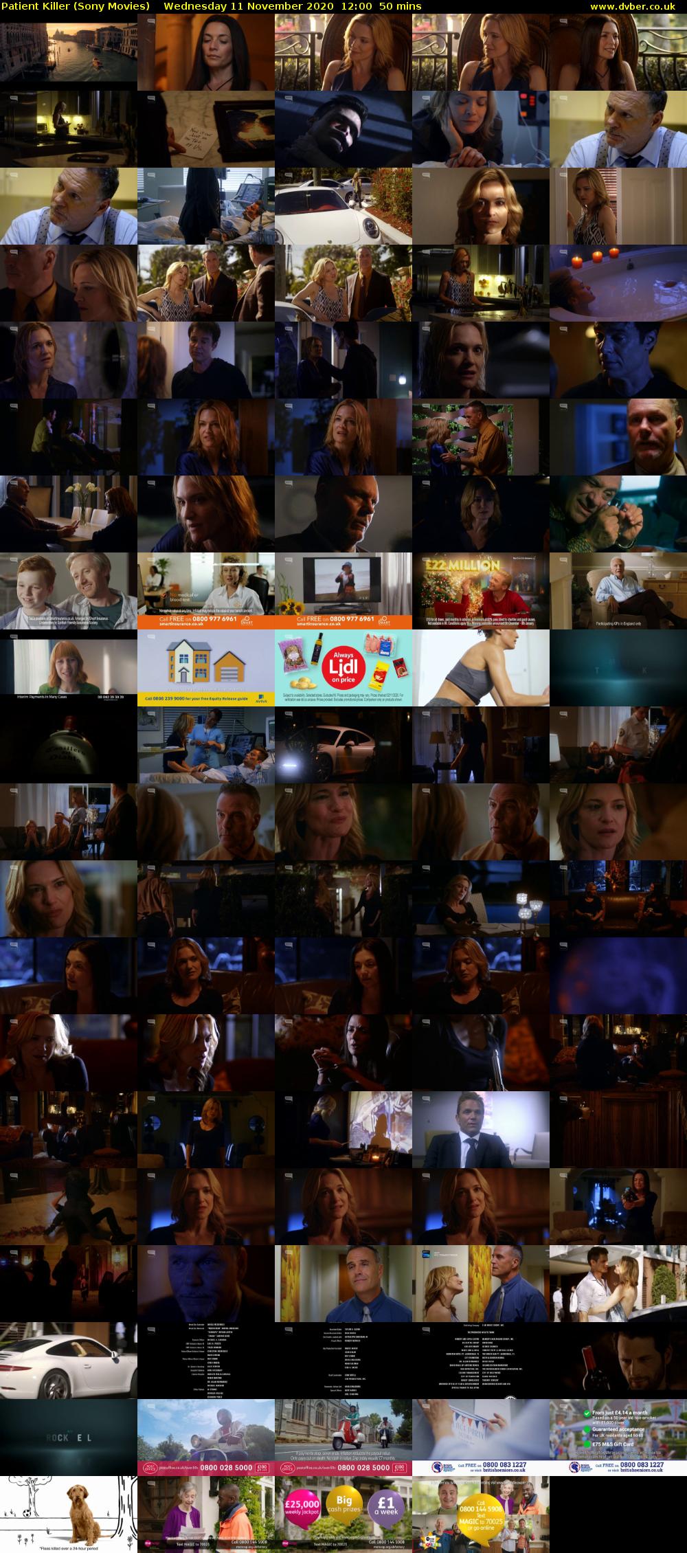 Patient Killer (Sony Movies) Wednesday 11 November 2020 12:00 - 12:50