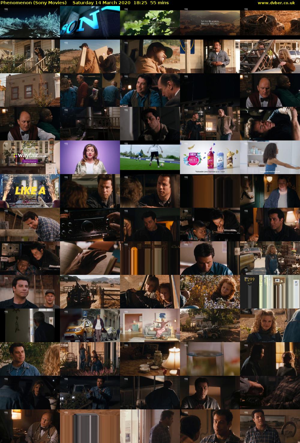 Phenomenon (Sony Movies) Saturday 14 March 2020 18:25 - 19:20
