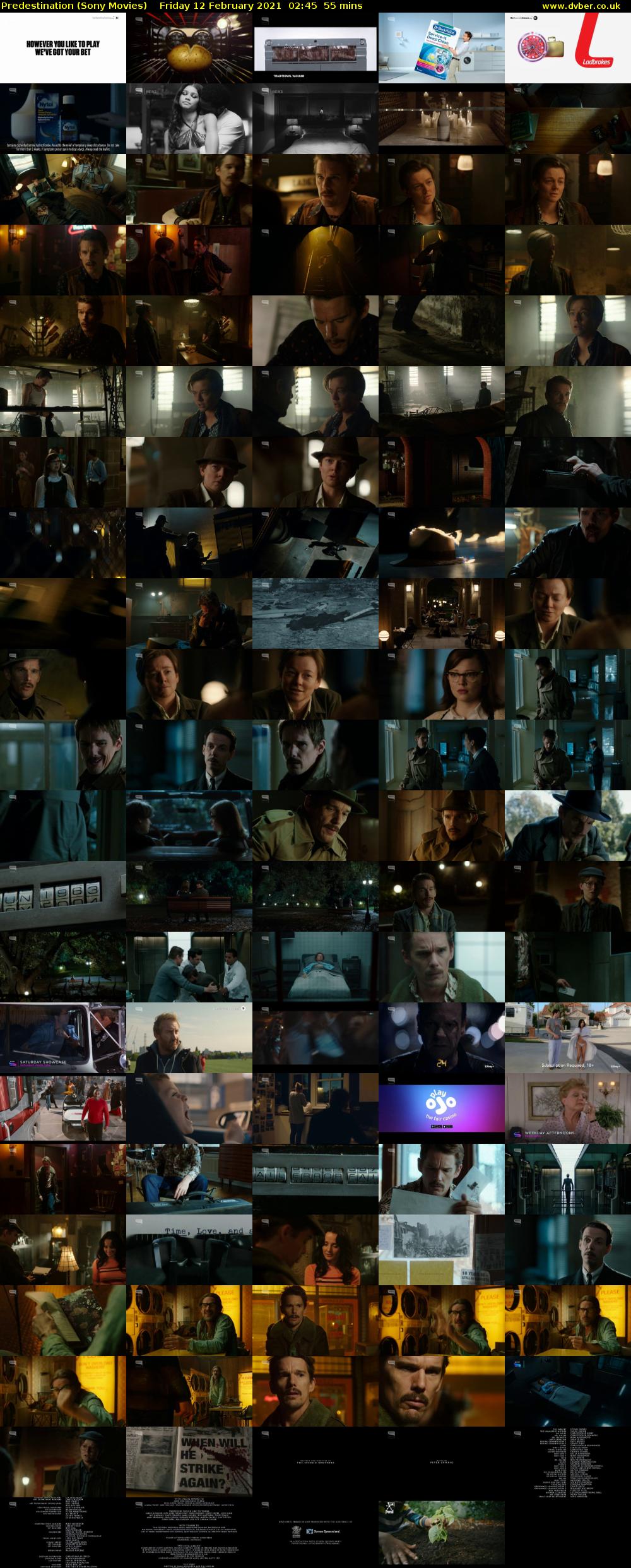 Predestination (Sony Movies) Friday 12 February 2021 02:45 - 03:40